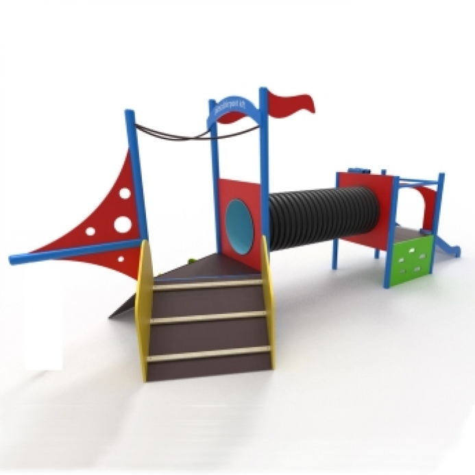 Fém hajó hordó átmászóval kicsiknek