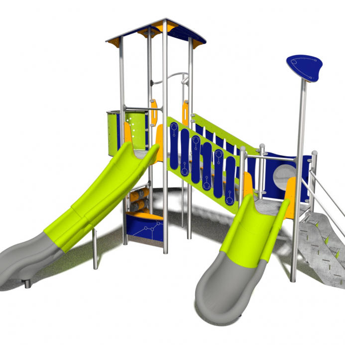 INOX dupla torony ferde híddal