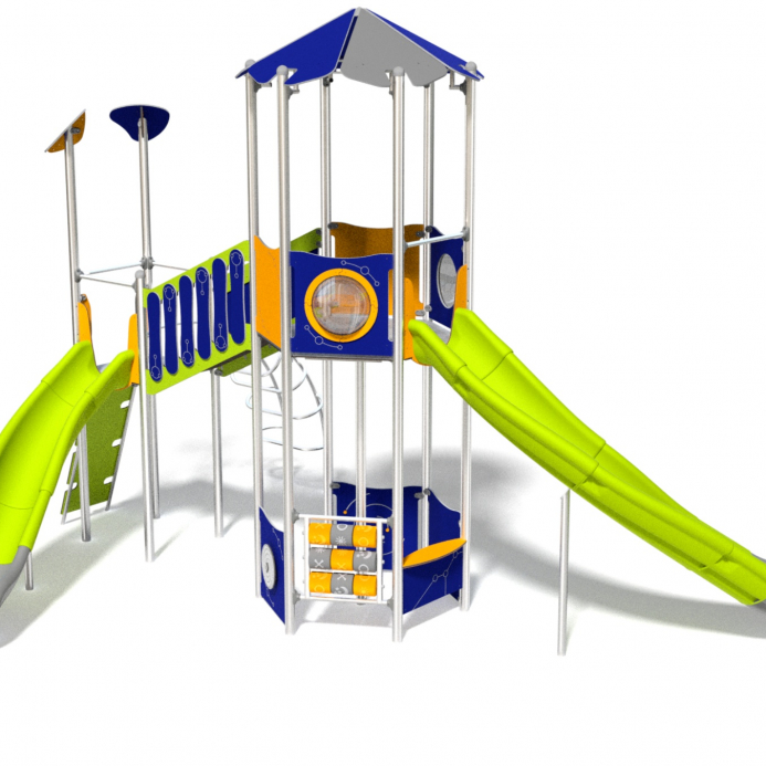 INOX óriás HEXAGON torony bástyával