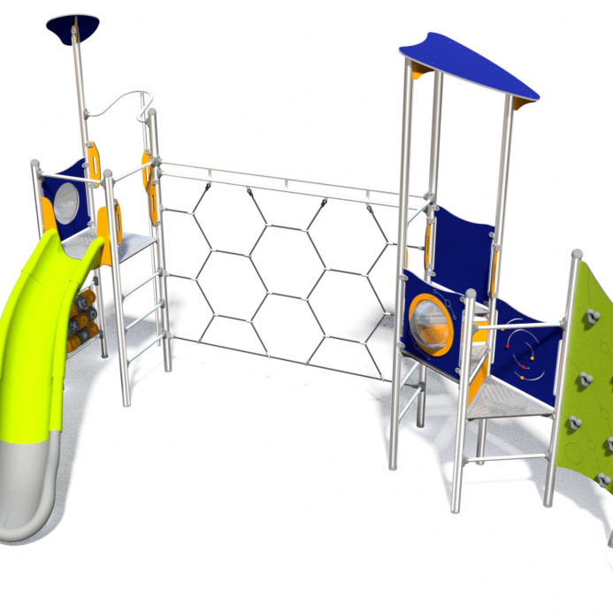 INOX tornyok iker bástyával óriás mászó hálóval