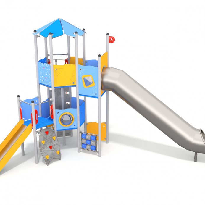 Óriás HEXAGON torony iker bástyákkal és cső csúszdával