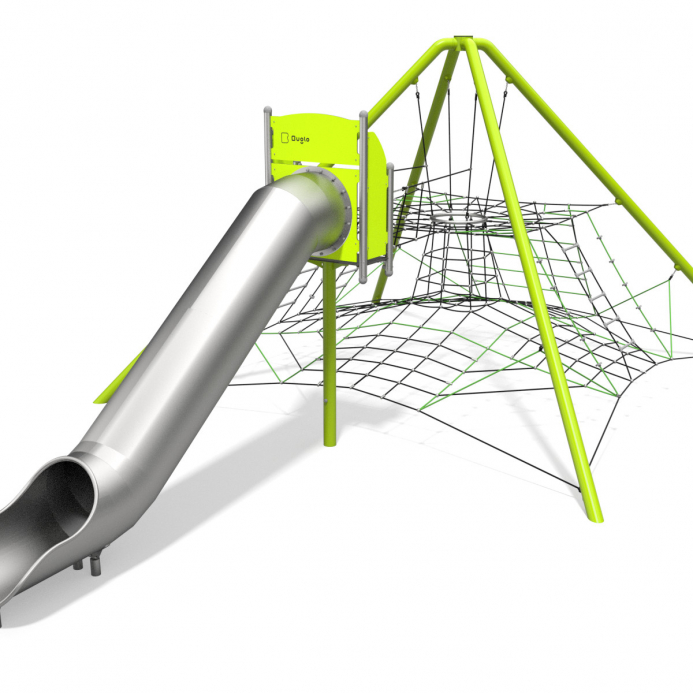 Óriás kötélpiramis csúszdával