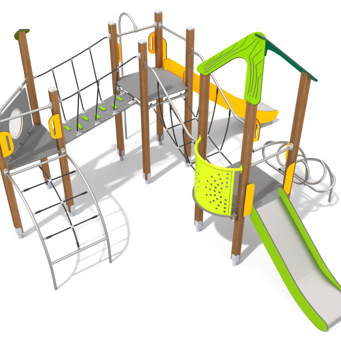 Torony dupla Bástyával íves hidakkal és dupla csúszdával