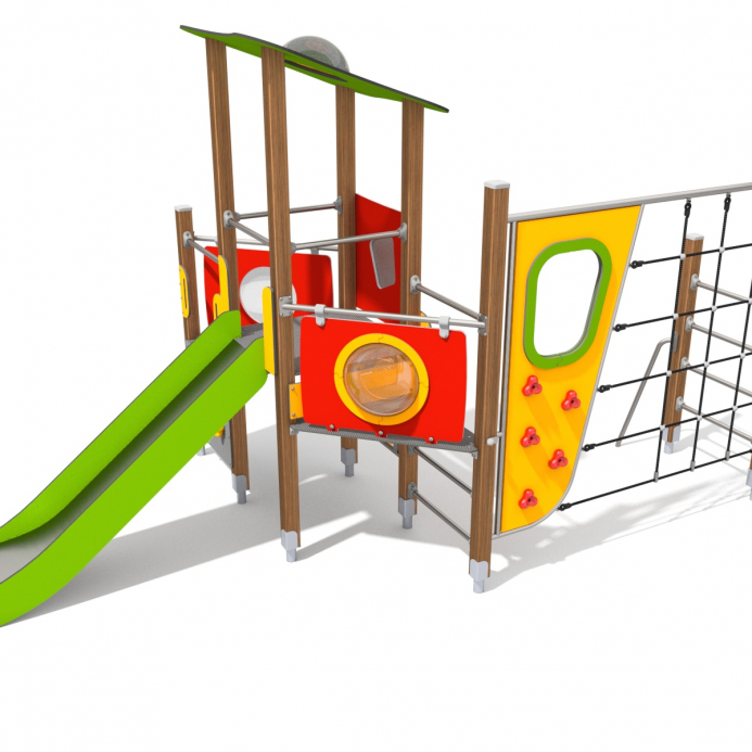 Torony dupla iker bástyával és mászó hálóval