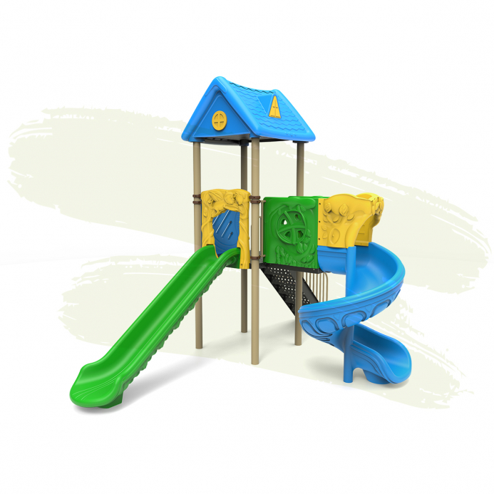 Fém classic torony egy sima és egy spirál csúszdával