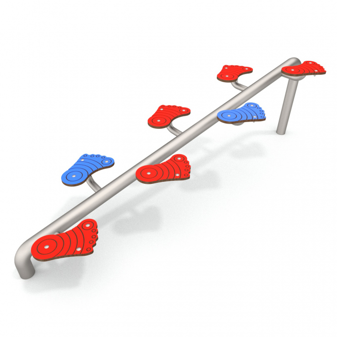 Egyenesen emelkedő egyensúlyozó lábnyomok