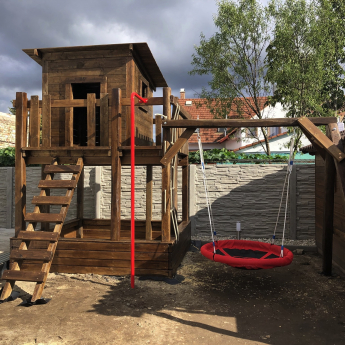 MADÁRLES ERKÉLLYEL ÓRIÁS PLUS-os homokozóval