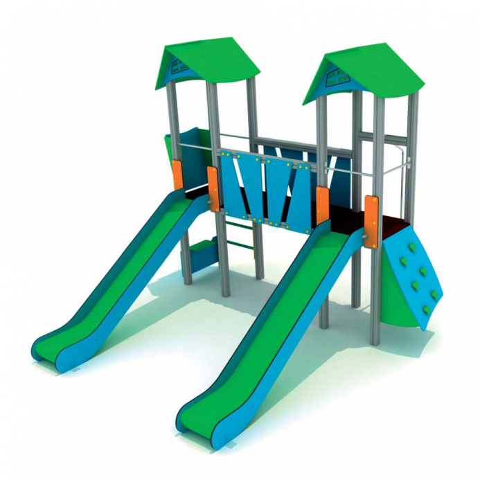 2 tornyú vár  2 csúszdával