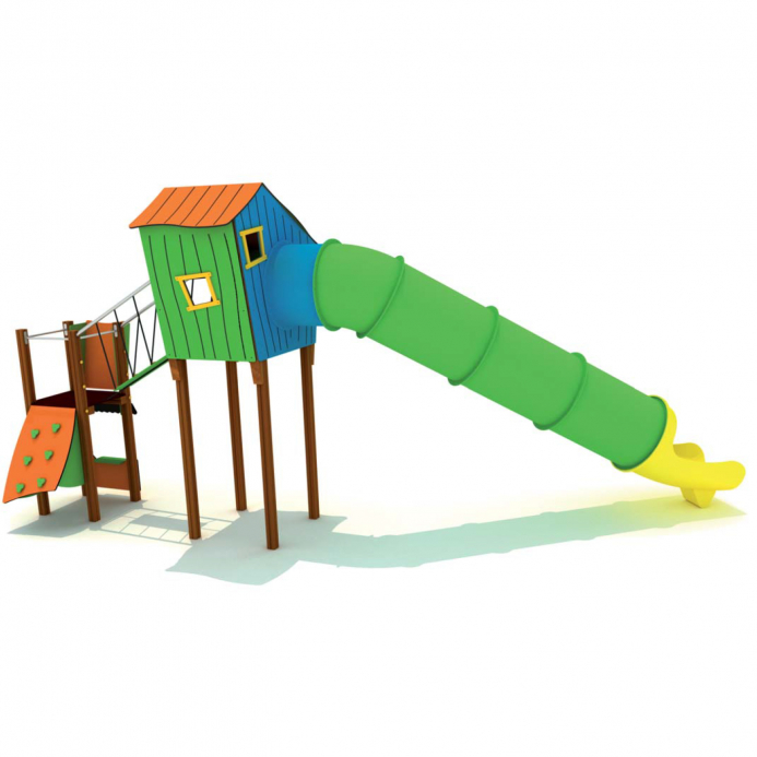 Dupla tornyú házikó óriás cső csúszdával