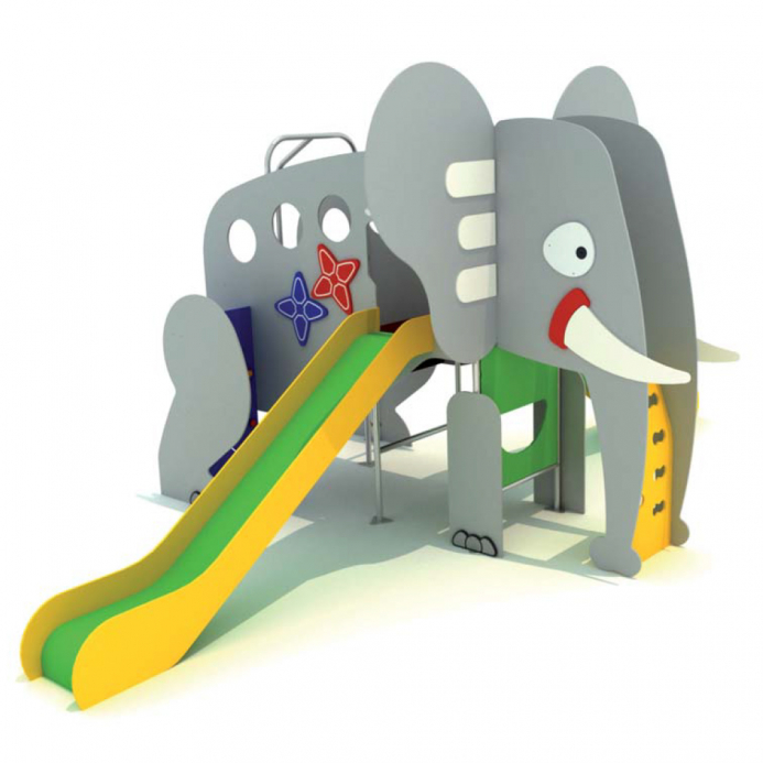 Elefánt rozsdamentes acél vázzal