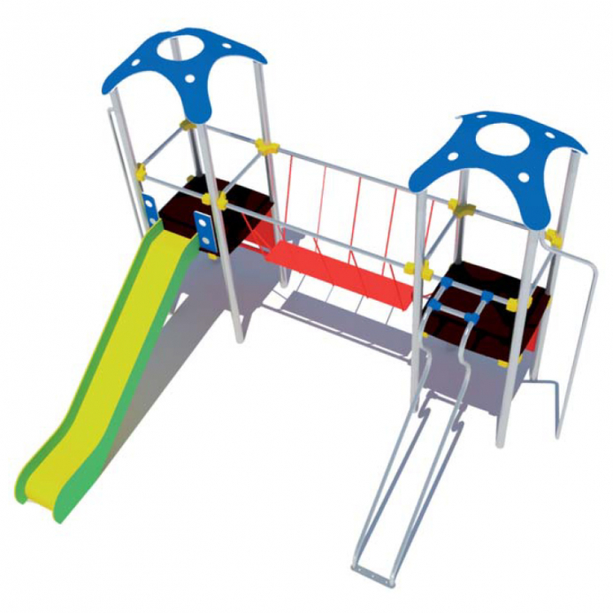 Fém dupla torony kötél híddal