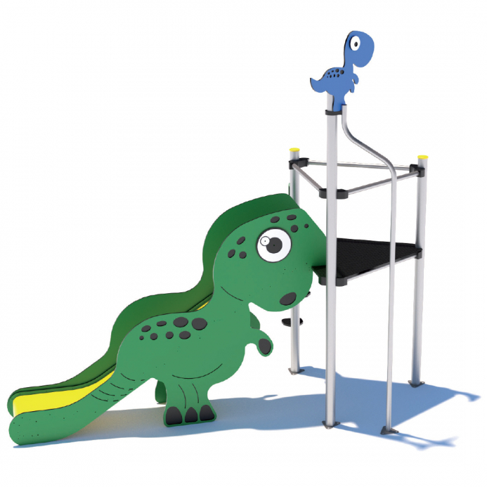 Fém torony dinó csúszdával