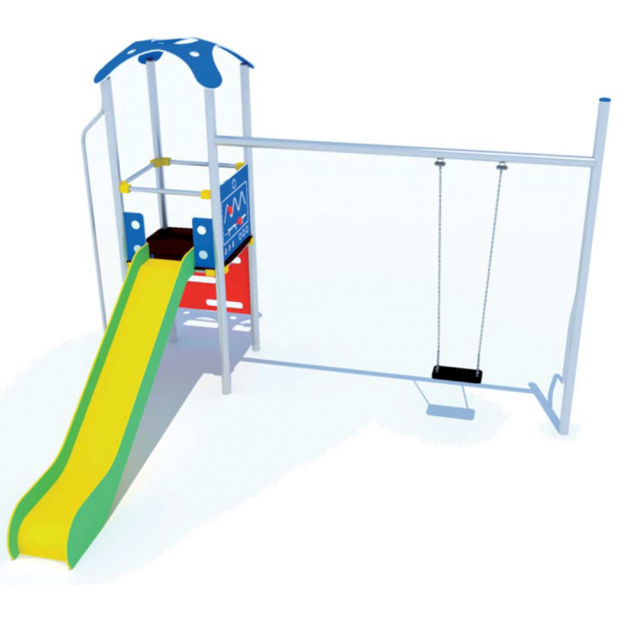 Fém torony tűzoltó csővel hintával