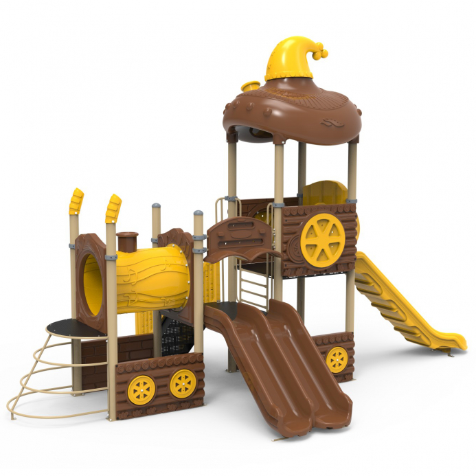 3 csúszdás lokomotív