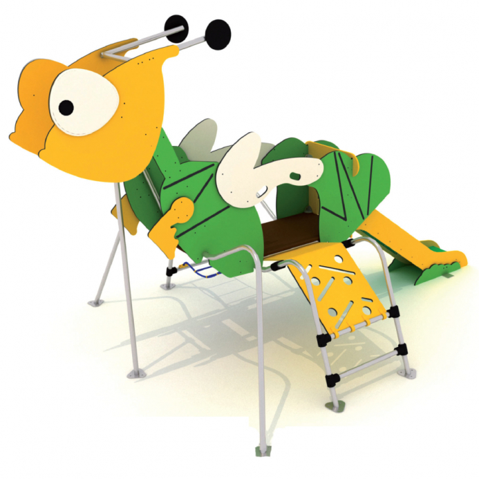 Szöcske rozsdamentes fém vázzal