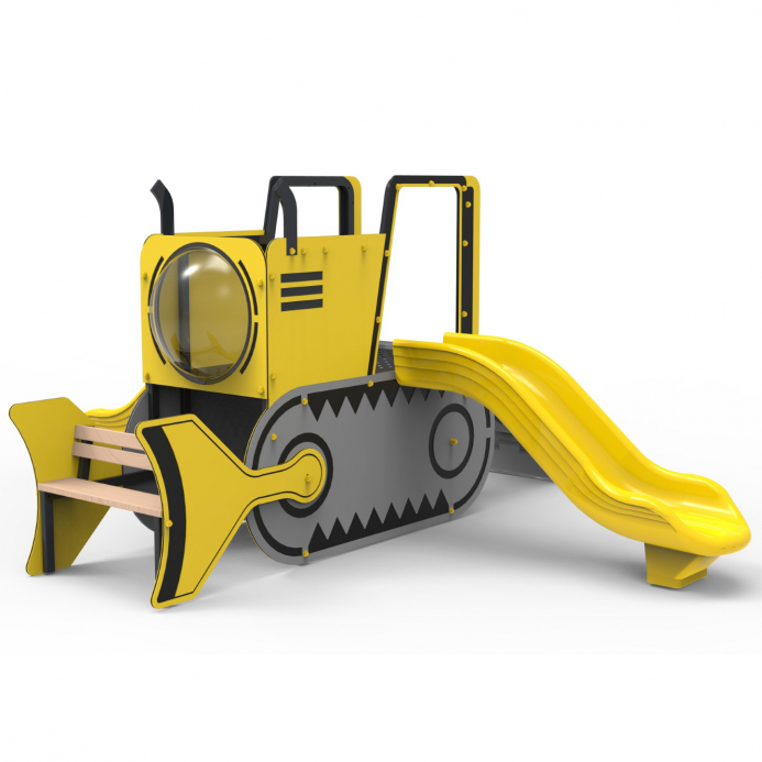 Buldózer kicsiknek paddal dupla csúszdával