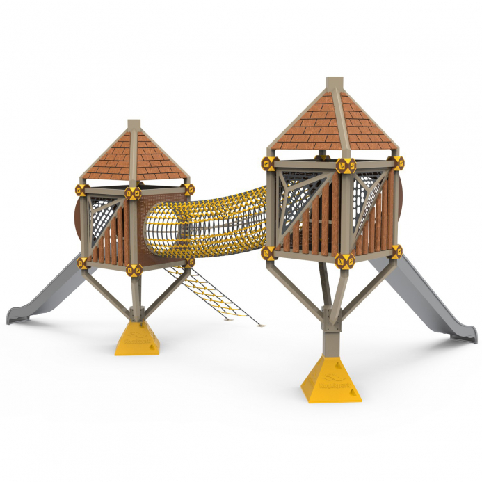 Dupla madárfészek kötélhíddal