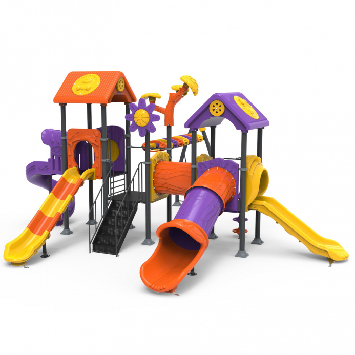 Dupla torony 4 csúszdával alagúttal lajhármászóval