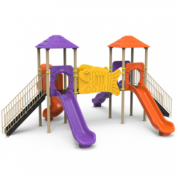 Fém dupla torony 4 csúszdával