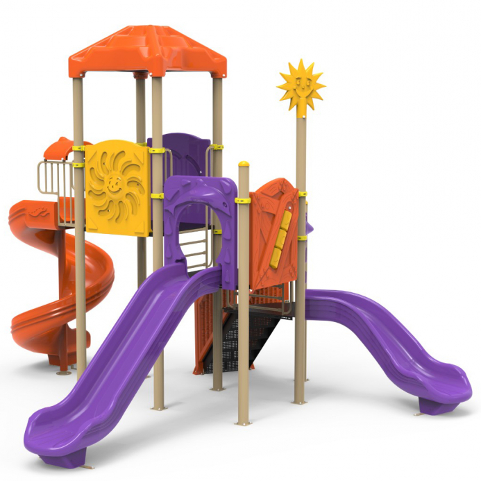 Fém emeletes torony 3 csúszdával