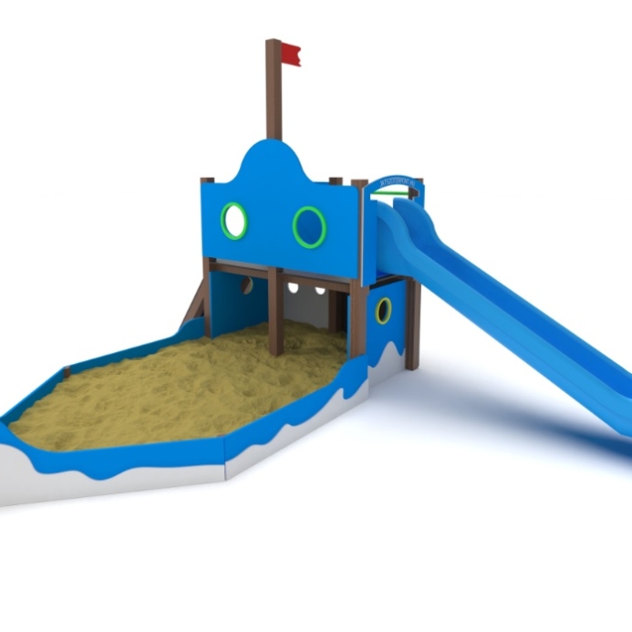 Csúszdás hajó homokozó