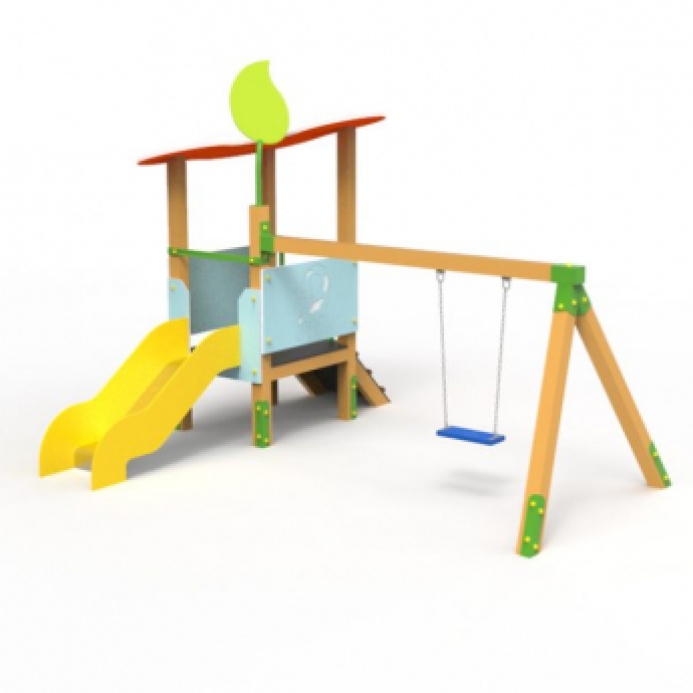 Liliputi csúszdás torony hintával