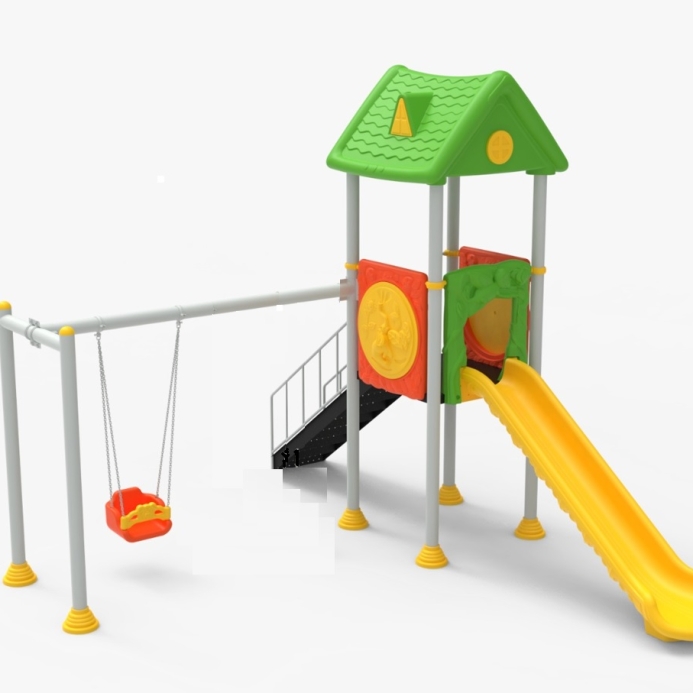 Fém hintás torony csúszdával lépcsővel