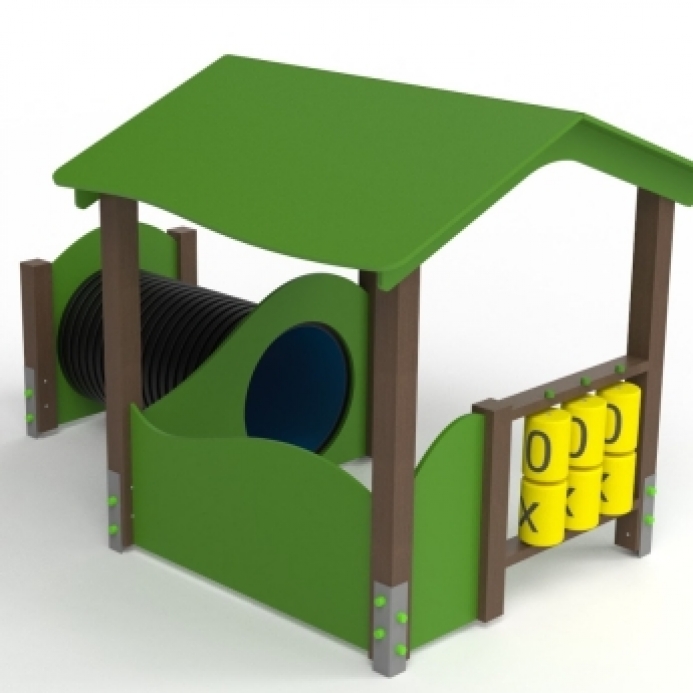 Babaház alagúttal logikai játékkal