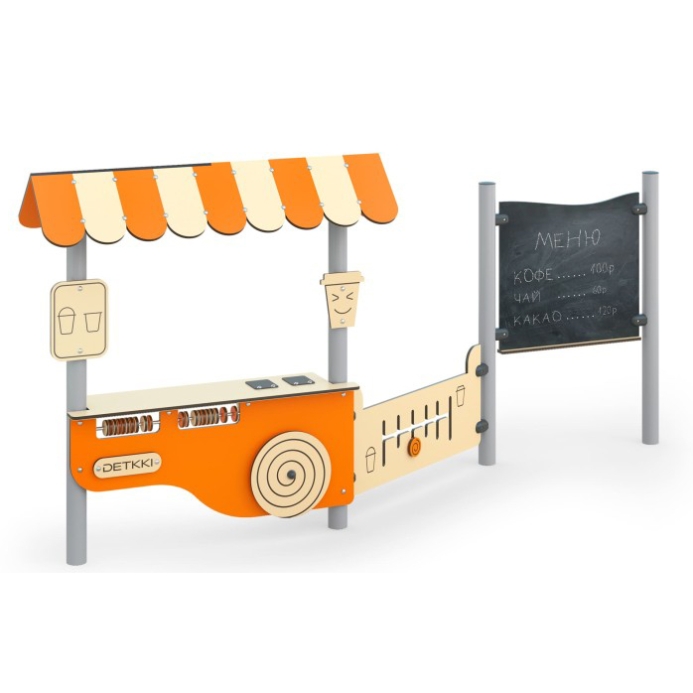 Ital árusító kocsi rajztáblával