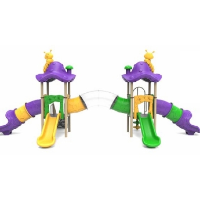 Dupla torony átlátszó íves cső alagúttal