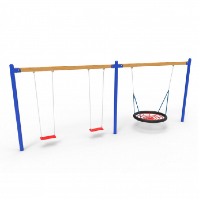 Fém hintaállvány 2 lap és egy fészekhintával