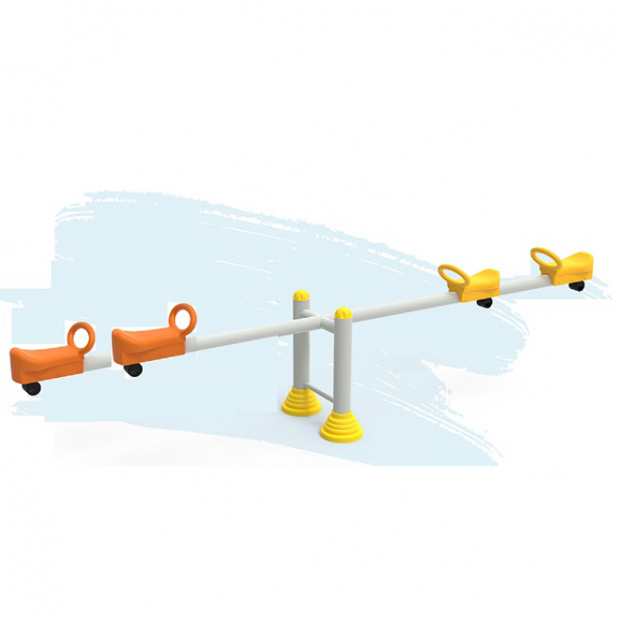 Fém Szivárvány négy üléses mérleghinta ütköző korongokkal