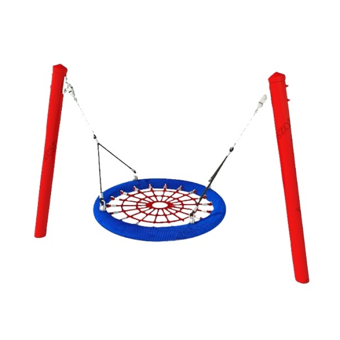 Fém oszlopos mini fészekhinta 100 cm-es kosárral