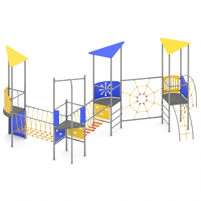 Fém négy tornyú vár mászókkal