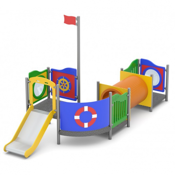 Fém vár alagúttal piciknek