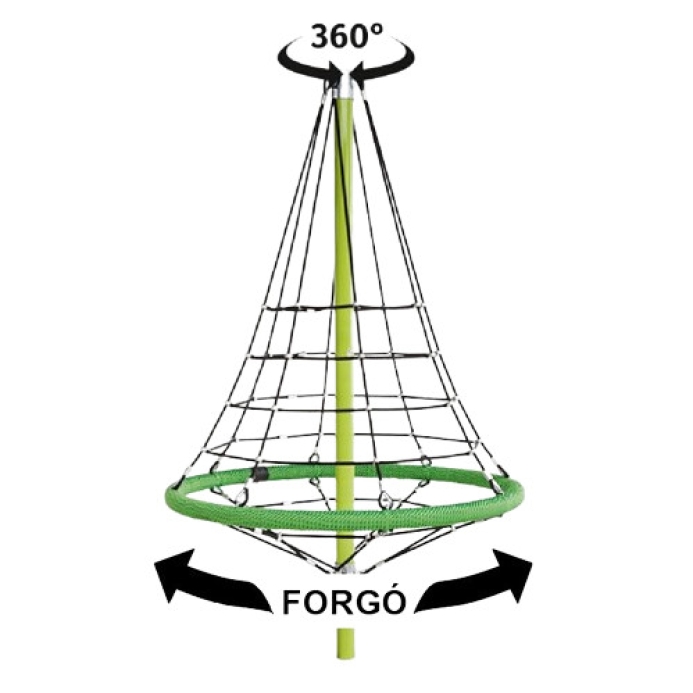 360 fokban forgó kötél gúla