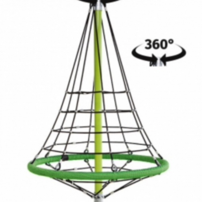 360 fokban forgó kötél gúla