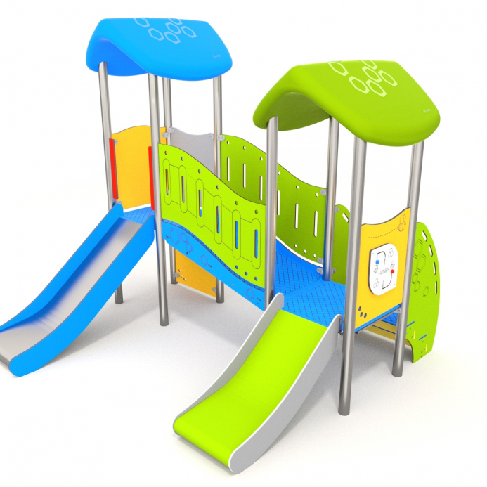 Dupla torony két csúszdával és ferde híddal