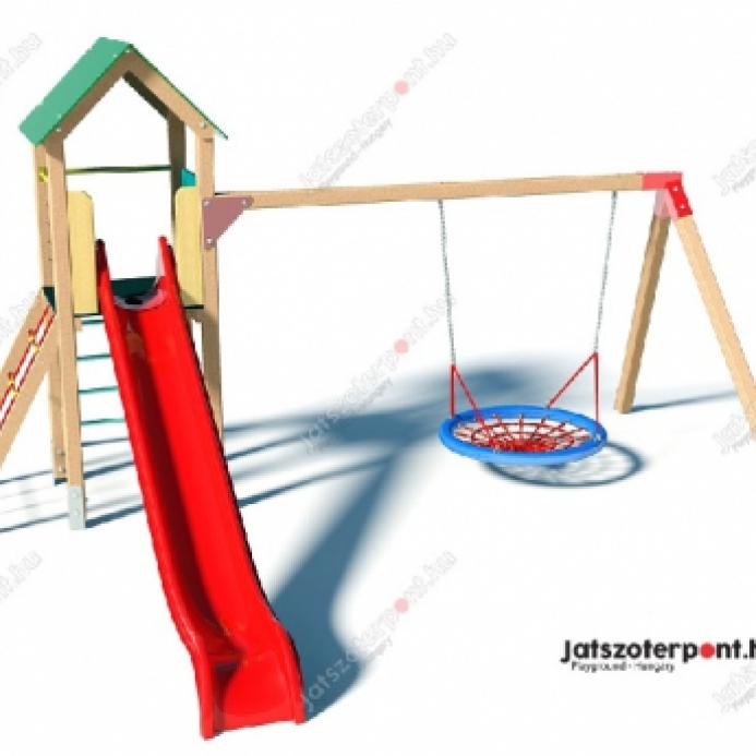 Fészek hintás torony, csúszdával