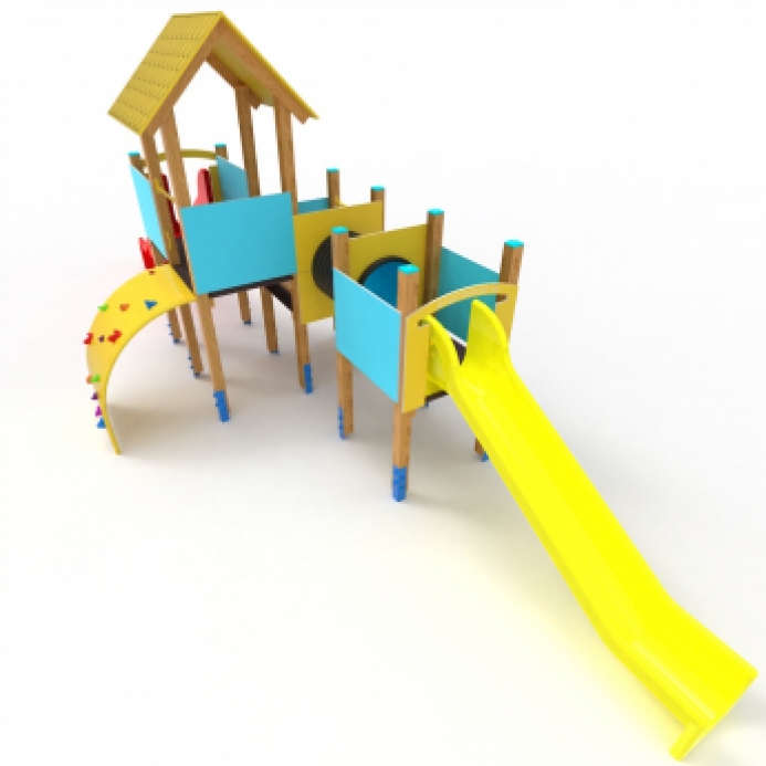 "Mempys" három tornyos vár íves mászó fallal és alagúttal