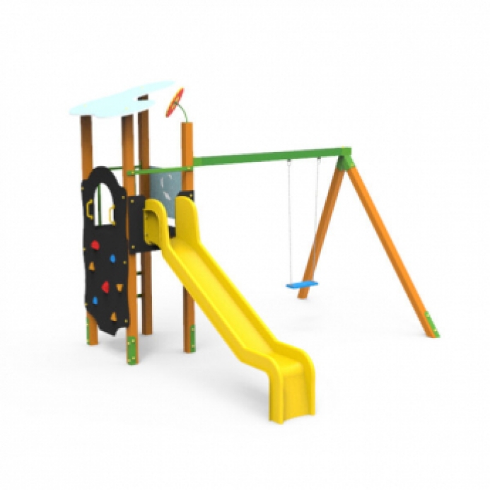 Amöba torony csúszdával hintával