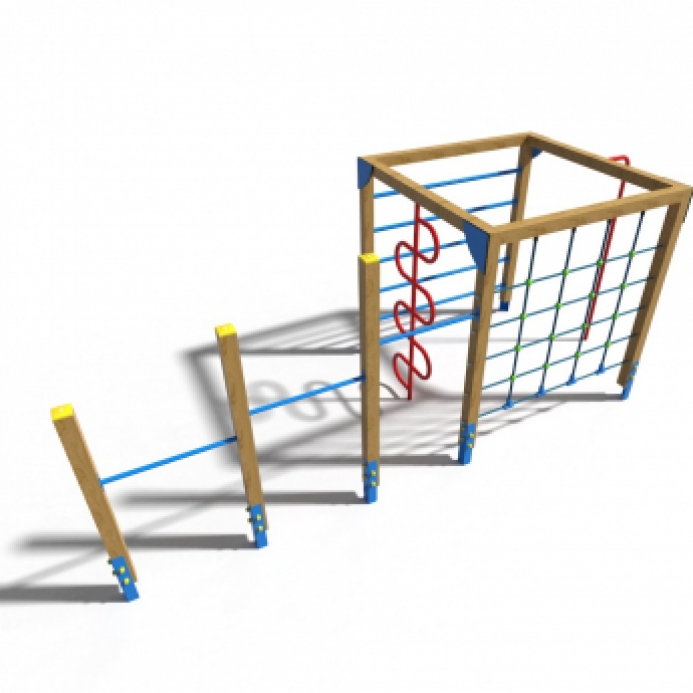 Nyújtóval kombinált négyoldalú mászóka
