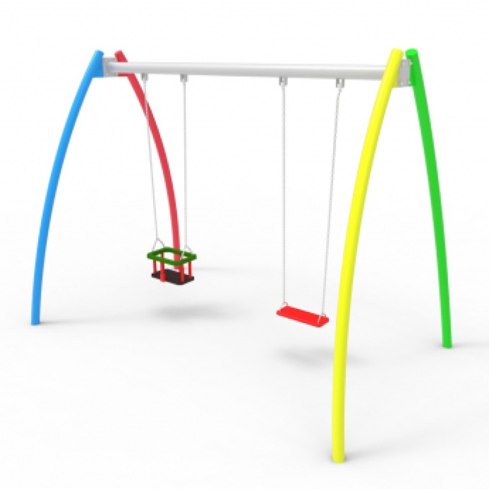 SZIVÁRVÁNY FÉM DUPLA ÜLÉSŰ HINTA