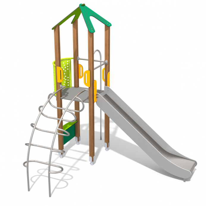 Csúszdás torony íves létrával