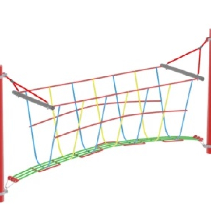 Fém oszlopos lengő híd