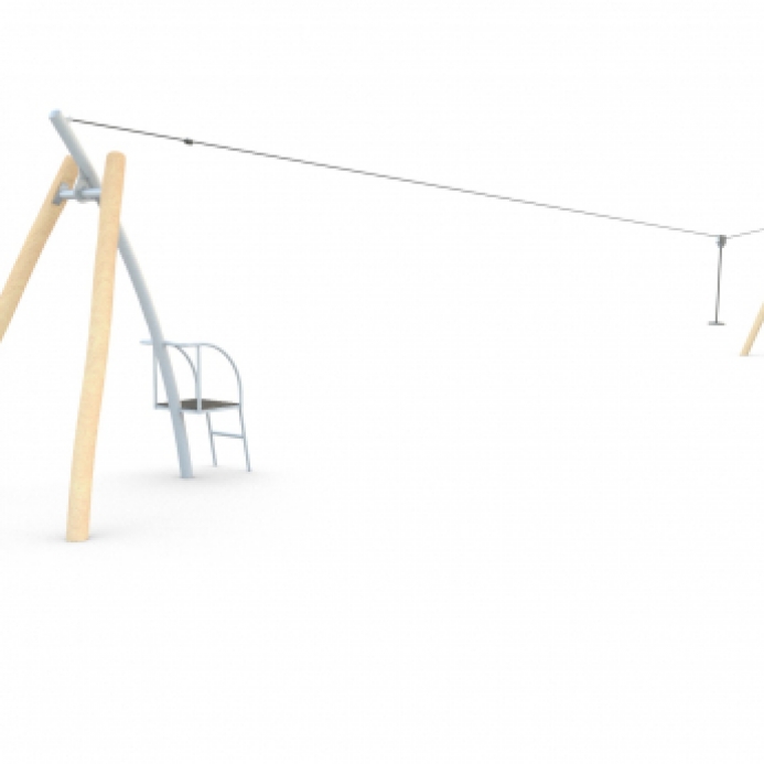 Drótkötélpálya Fém tartólábbal
