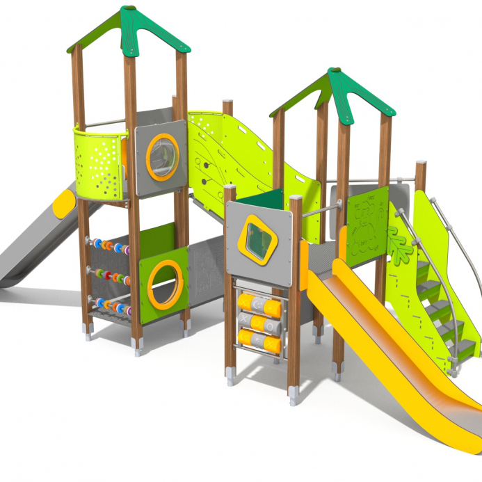 Dupla torony iker bástyával dupla csúszdával