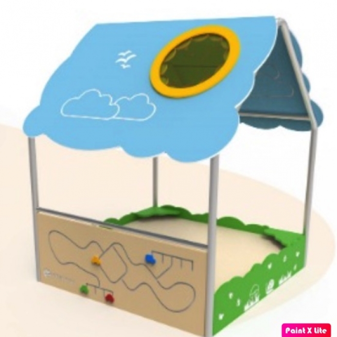 Homokozó házikó kicsiknek