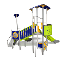 INOX dupla torony ferde híddal dupla csúszdával