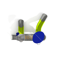 INOX dupla torony ferde híddal dupla csúszdával